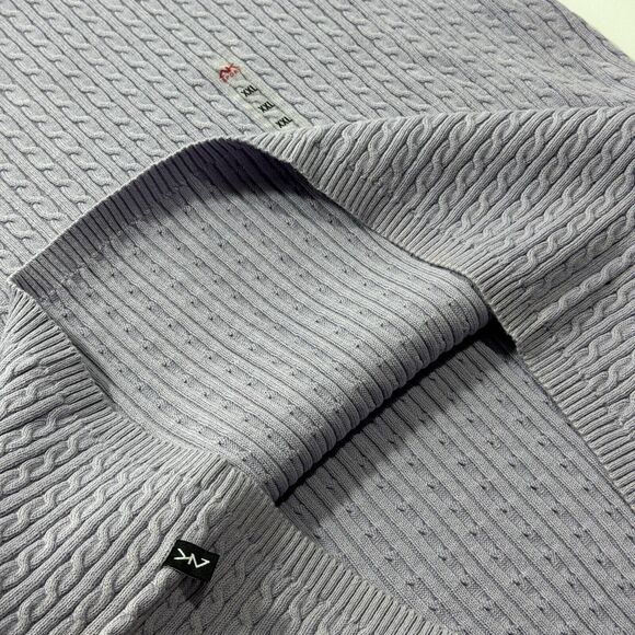 Woman's Anne Klein Sport Cable-Knit Purple Luxury Ribbed Turtleneck Pullover 2XL - Picture 4 of 9